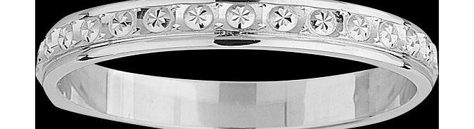 Goldsmiths 3mm Ladies diamond cut wedding band in 18 carat