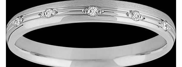 3mm ladies wedding ring in 18 carat white gold -