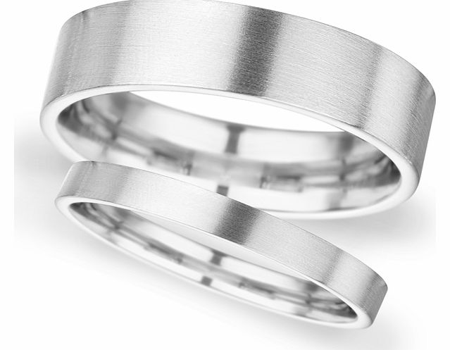 Goldsmiths 4mm D Shape Standard Matt Finished Wedding Ring