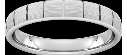Goldsmiths 4mm Slight Court Standard vertical lines Wedding
