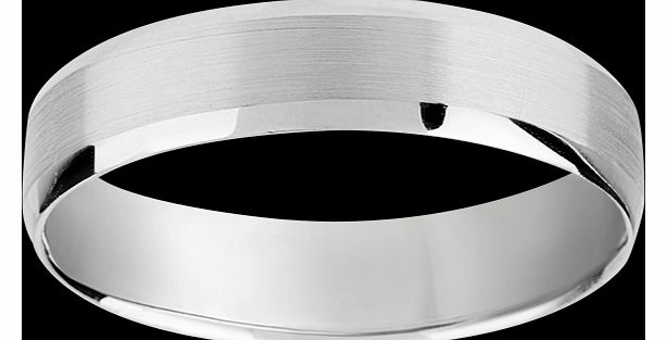 Goldsmiths 6mm brushed finish gents ring in palladium 950 -
