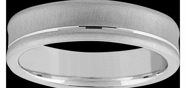 Goldsmiths 6mm gents offset wedding band in 18 carat white