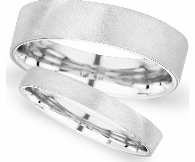 Goldsmiths 7mm D Shape Heavy diagonal matt finish Wedding
