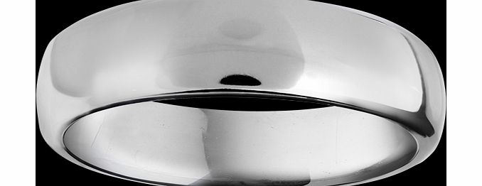 Goldsmiths 7mm gents plain band ring in titanium