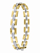 Goldsmiths 9ct 2 Colour Gold 0.33ct Diamond Bracelet