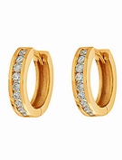 Goldsmiths 9ct Gold 0.25ct Diamond Hoop Earrings