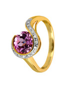 9ct Gold Created Pink Sapphire Ring
