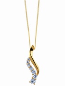 9ct Gold Cubic Zirconia Scroll Pendant