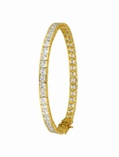 Goldsmiths 9ct Gold Cubic Zirconia Tennis Bracelet
