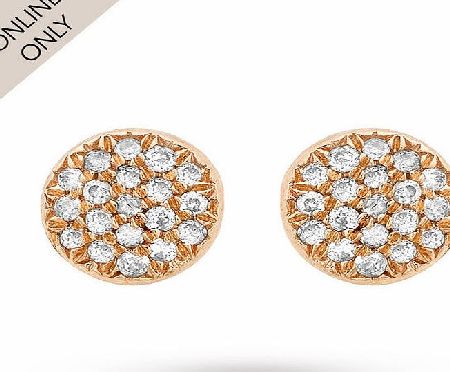 Goldsmiths 9ct Rose Gold Diamond Stud Earrings