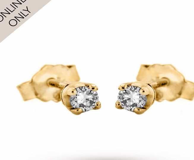Goldsmiths 9ct White Gold 0.15ct Diamond Set Earrings