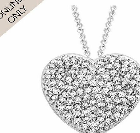 Goldsmiths 9ct White Gold 0.25ct Diamond Heart Pendant