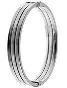 9ct White Gold 3 Row Plain Bangle