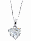 Goldsmiths 9ct white gold cubic zirconia heart pendant