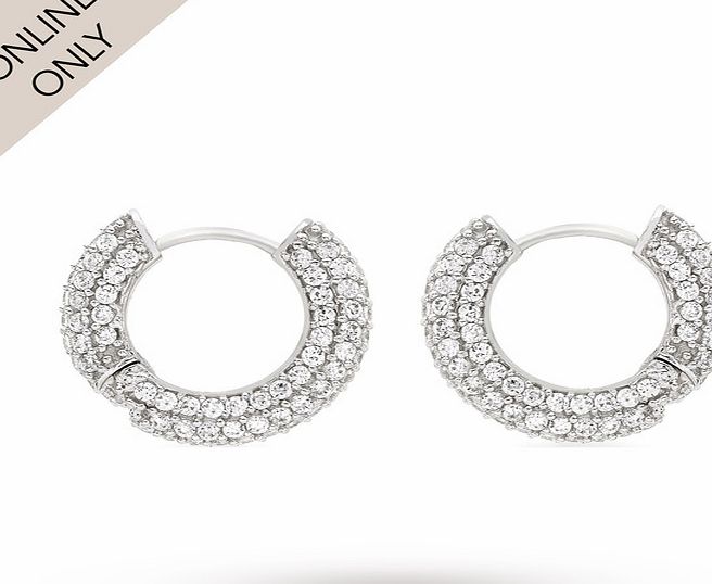 Goldsmiths 9ct White Gold Cubic Zirconia Huggy Earrings