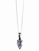 9ct White Gold Cubic Zirconia Pear Pendant
