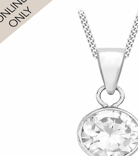 Goldsmiths 9ct white gold cubic zirconia pendant