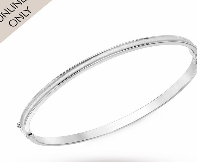 Goldsmiths 9ct White Gold Curved Bangle
