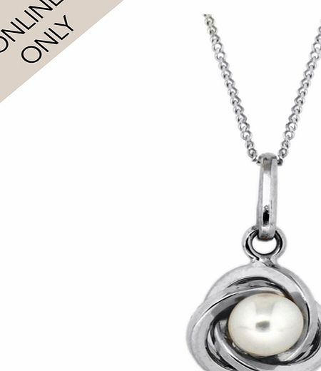 Goldsmiths 9ct White Gold Fresh Water Pearl Knot Pendant