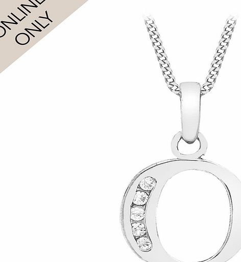 Goldsmiths 9ct White Gold Initial O Cubic Zirconia Pendant