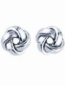 Goldsmiths 9ct White Gold Polished Knot Earrings