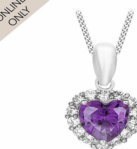 Goldsmiths 9ct White Gold Purple and White Cubic Zirconia