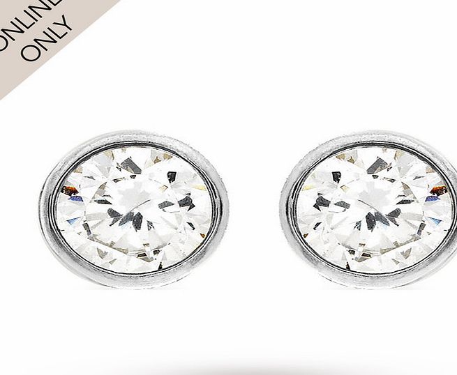 Goldsmiths 9ct White Gold Small Cubic Zirconia Stud Earrings