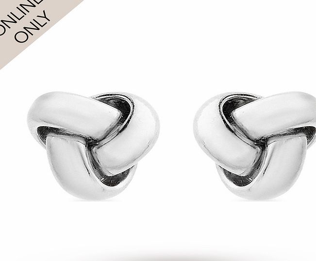 Goldsmiths 9ct White Gold Triple Knot Stud Earrings