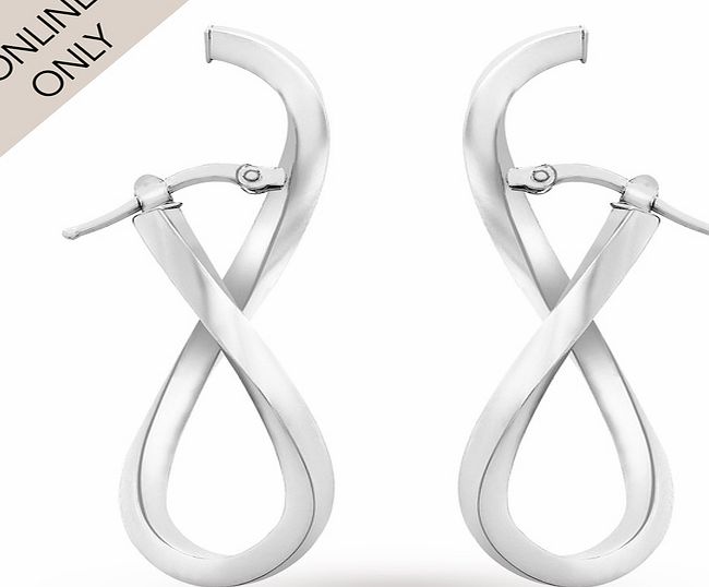 Goldsmiths 9ct White Gold Wave Drop Earrings
