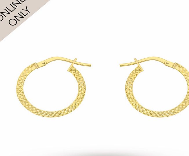 Goldsmiths 9ct Yellow Gold 15mm Hoop Earrings