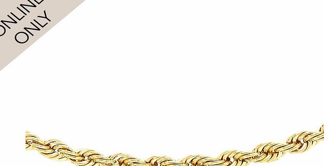 Goldsmiths 9ct Yellow Gold 16 Inch 50 Hollow Rope Chain