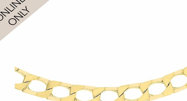 Goldsmiths 9ct Yellow Gold 18 Inch Flat Square Curb Chain