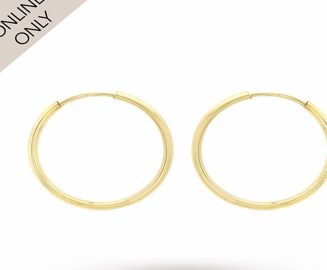 Goldsmiths 9ct Yellow Gold 22mm Hoop Earrings