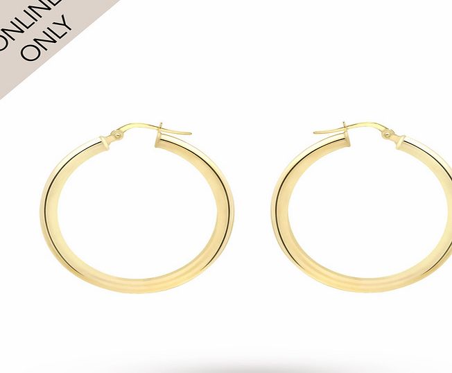 Goldsmiths 9ct Yellow Gold 25mm Hoop Earrings