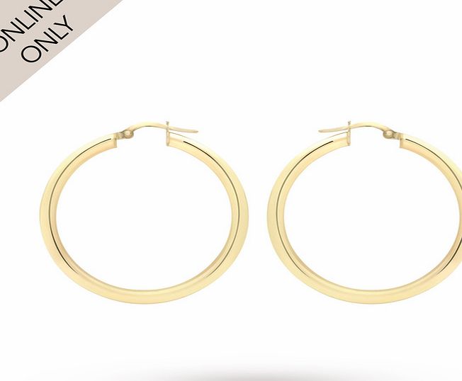 Goldsmiths 9ct Yellow Gold 30mm Hoop Earrings