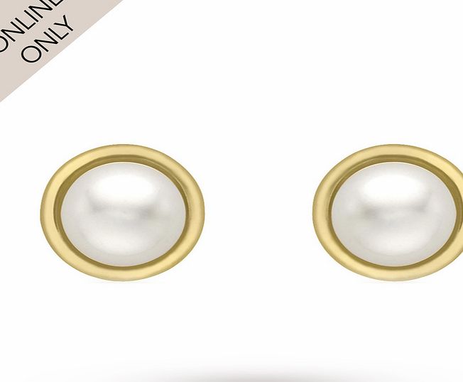 Goldsmiths 9ct Yellow Gold Cultured Pearl Stud Earrings
