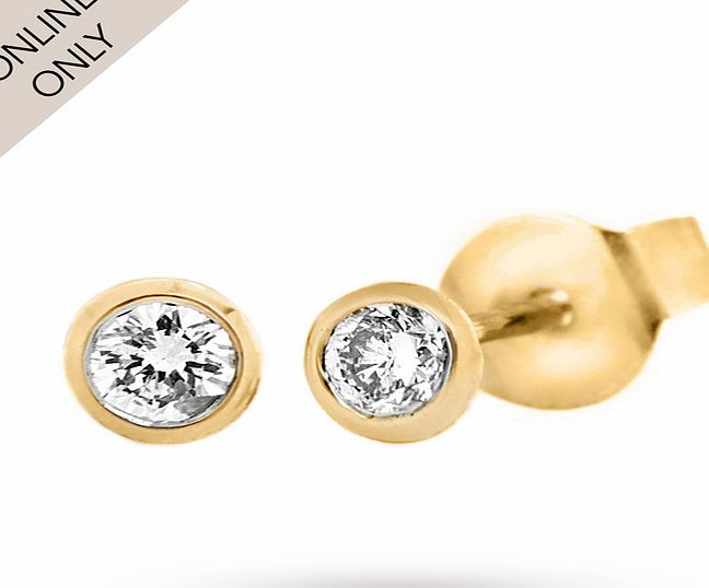 Goldsmiths 9ct Yellow Gold Diamond Stud Earrings