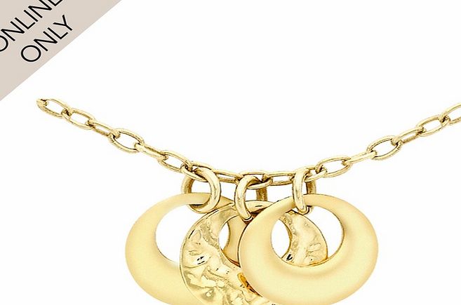 Goldsmiths 9ct Yellow Gold Hammered and Polished Necklace