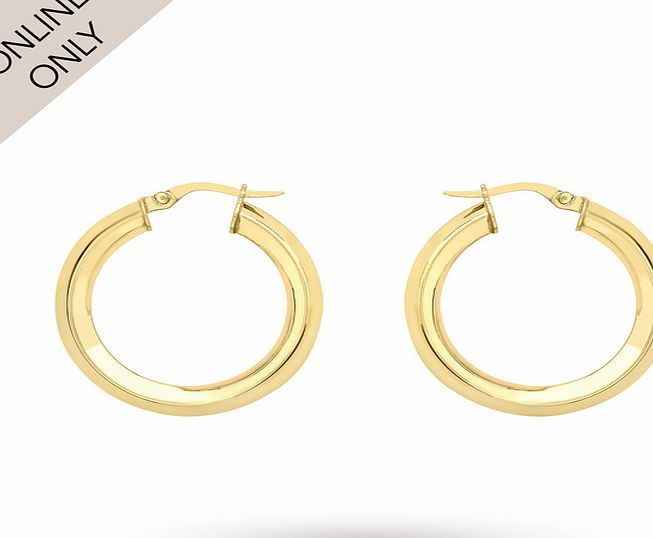 Goldsmiths 9ct Yellow Gold Large Hoop Earrings