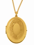 Goldsmiths 9ct yellow gold large oval locket and chain