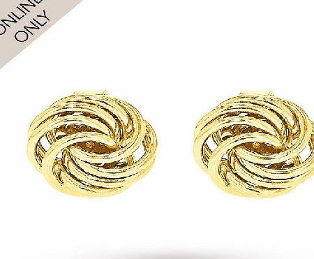 Goldsmiths 9ct Yellow Gold Mini Rose Stud Earrings