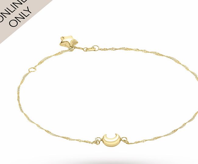 Goldsmiths 9ct Yellow Gold Moon and Star Bracelet