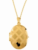 Goldsmiths 9ct Yellow gold oval locket and chain