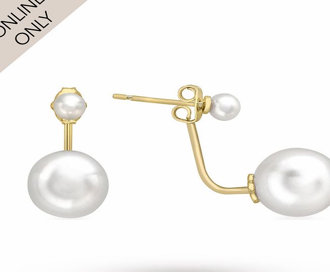 Goldsmiths 9ct Yellow Gold Pearl Earrings