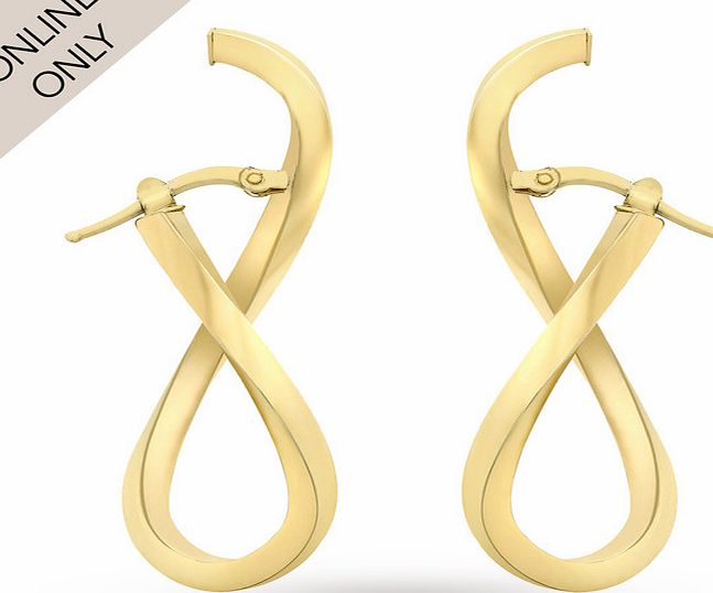 Goldsmiths 9ct Yellow Gold Wave Drop Earrings