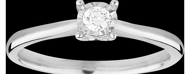 Goldsmiths Brilliant cut 0.10 carat solitaire diamond ring