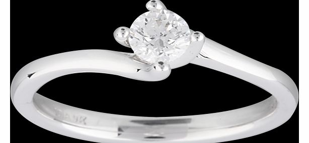 Goldsmiths Brilliant Cut 0.25 Carat Solitaire Twist Ring in
