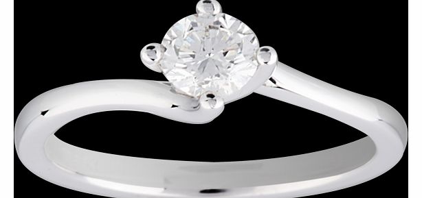 Goldsmiths Brilliant Cut 0.50 Carat Solitaire Twist Ring in