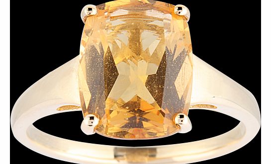 Goldsmiths Citrine Ring in 9 Carat Yellow Gold - Ring Size L