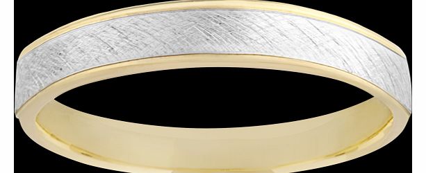 Goldsmiths Gents bi colour fancy wedding band in 9 carat bi